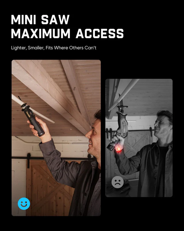 Portable and compact cordless reciprocating saw