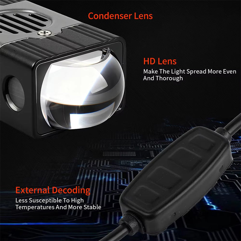 Shockproof, high-lumen, flickering white and yellow beam fog lights
