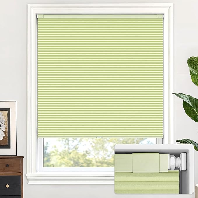 Cordless honeycomb blinds can be installed without tools or drilling