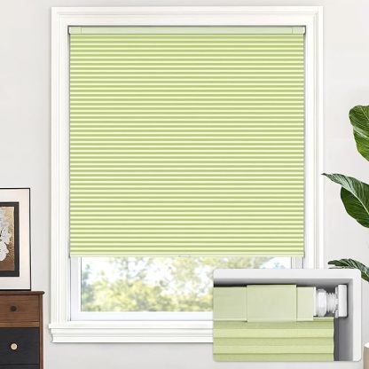 Cordless honeycomb blinds can be installed without tools or drilling