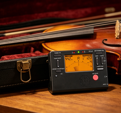 Combination instrument tuner metronome