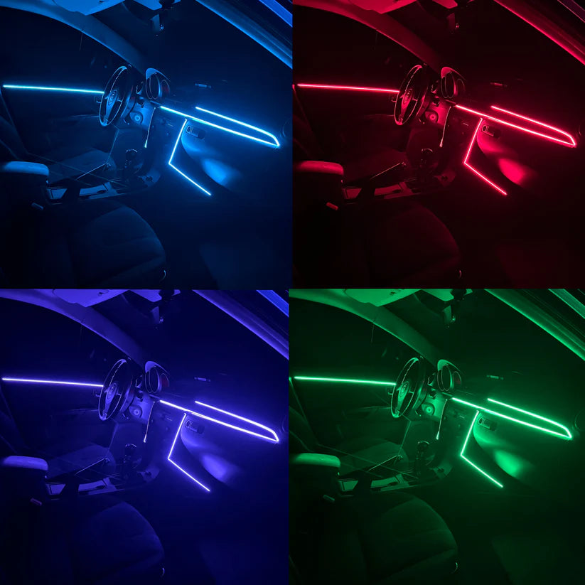 Ambient Glow Car Light Strips – Customizable Multicolor LED Kit