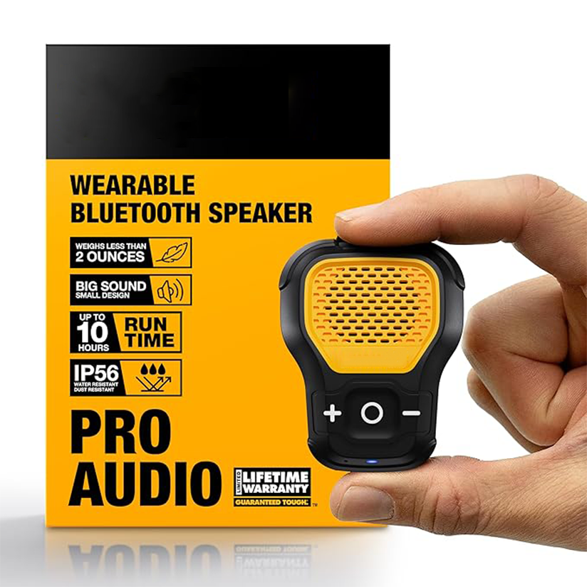 Clip-on wireless professional waterproof portable speaker for construction sites