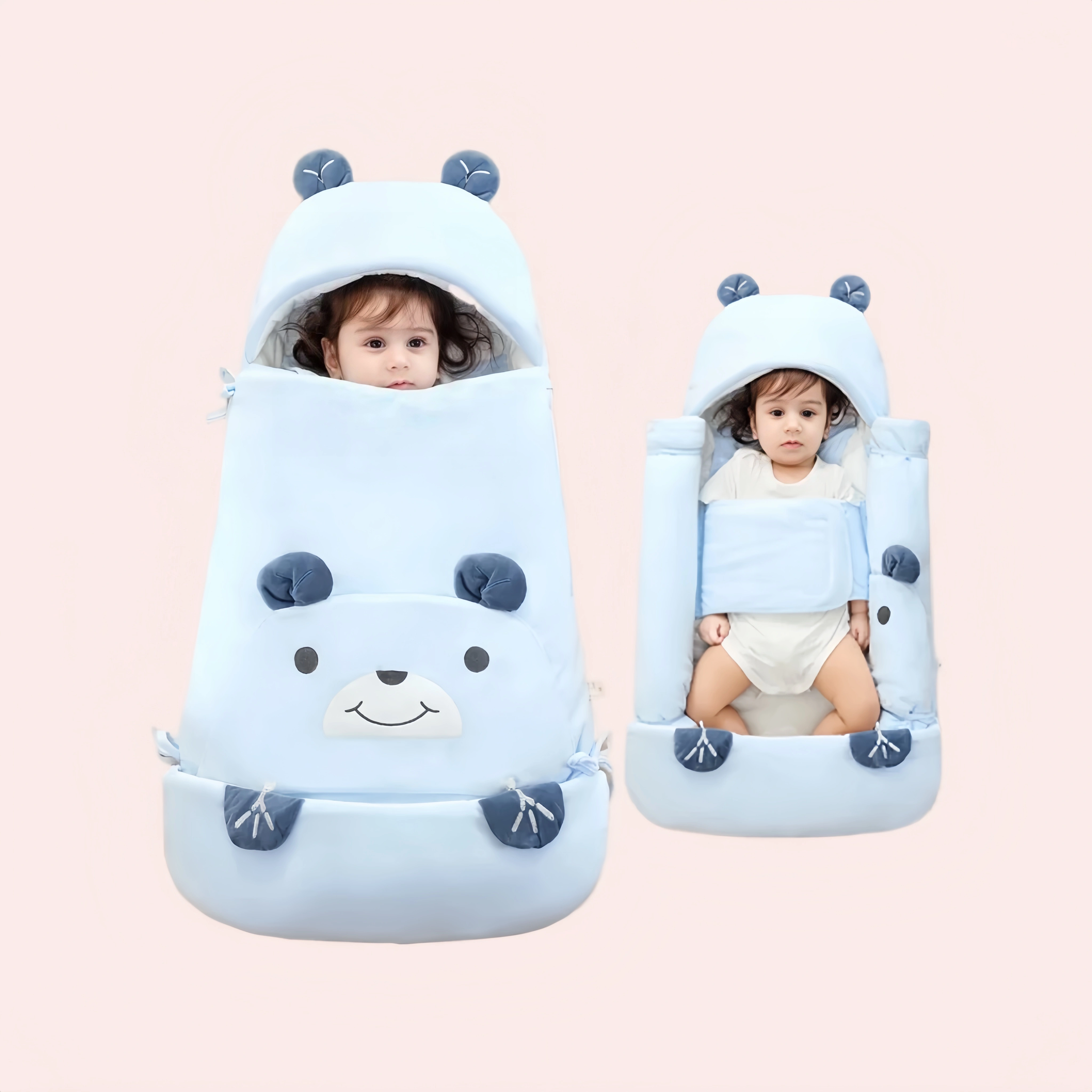 Temperature-Indicating Baby Swaddle Blanket – 3-in-1 Wrap & Stroller Footmuff