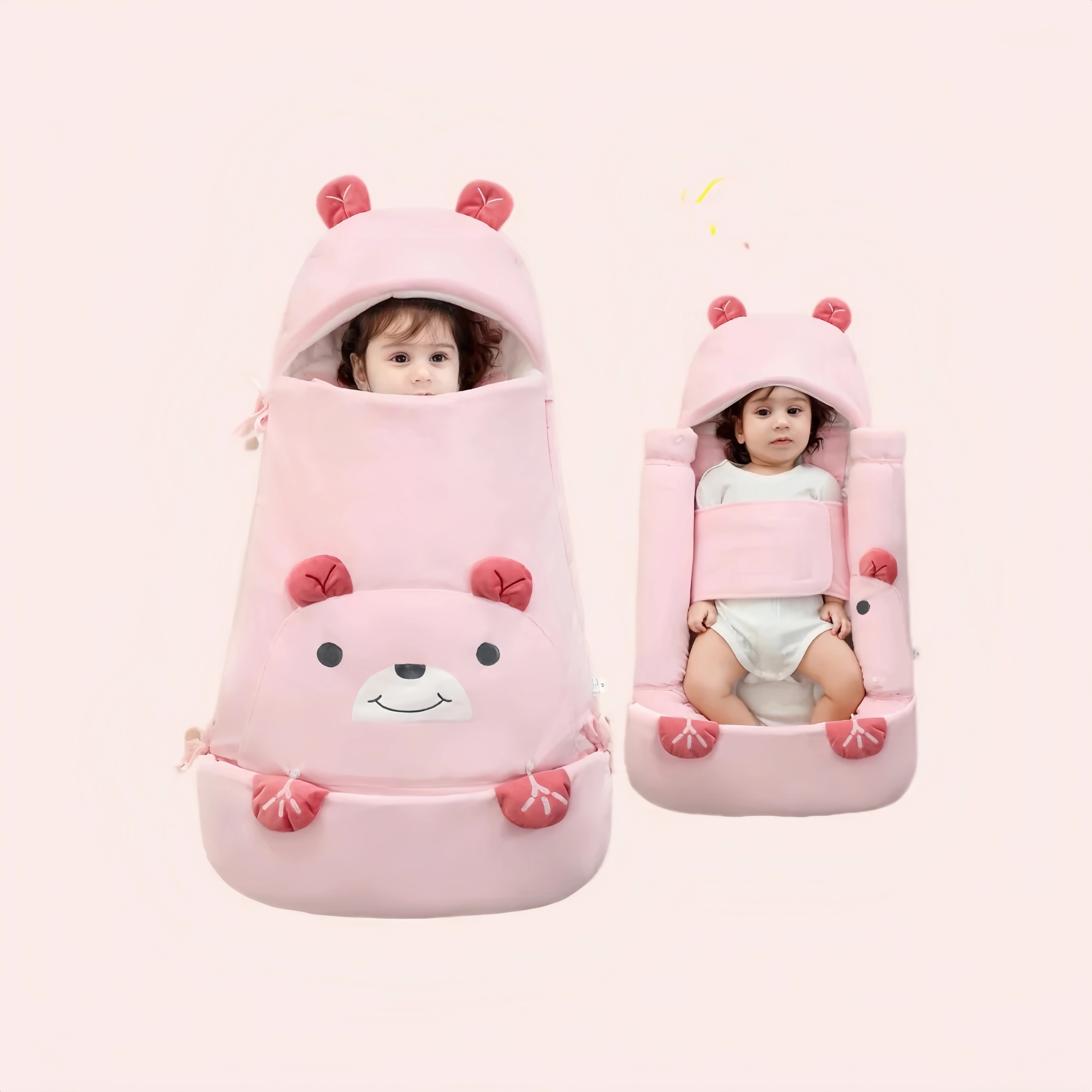 Temperature-Indicating Baby Swaddle Blanket – 3-in-1 Wrap & Stroller Footmuff