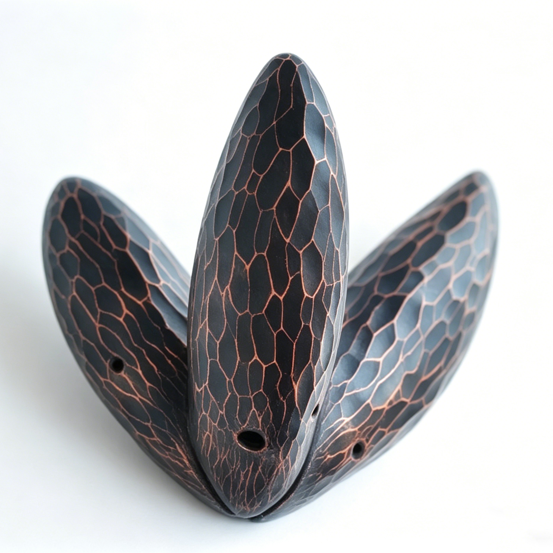 Triple Chamber Flute "Forest Meditation" – Ceramic Musical Instrument