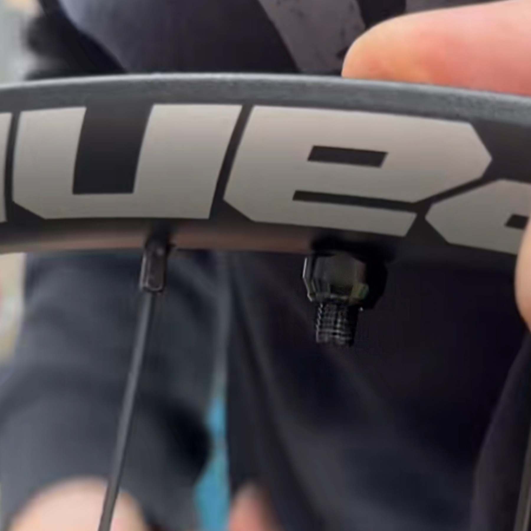 Black tubeless valve stem