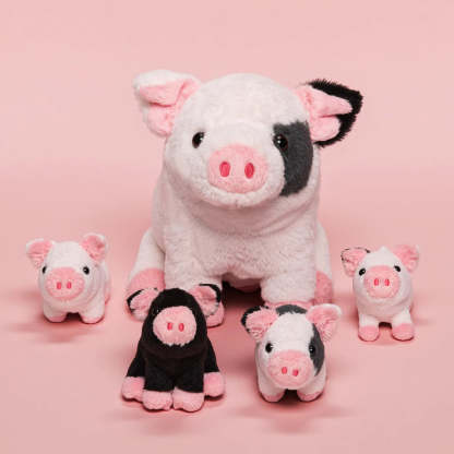 Mama Highland Cow & Her 4 Surprise Babies Plush Set 🐮💖