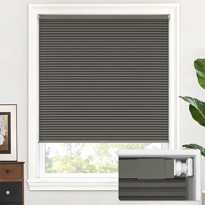Cordless honeycomb blinds can be installed without tools or drilling