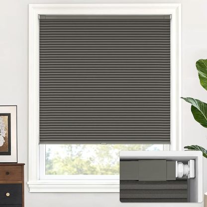 Cordless honeycomb blinds can be installed without tools or drilling