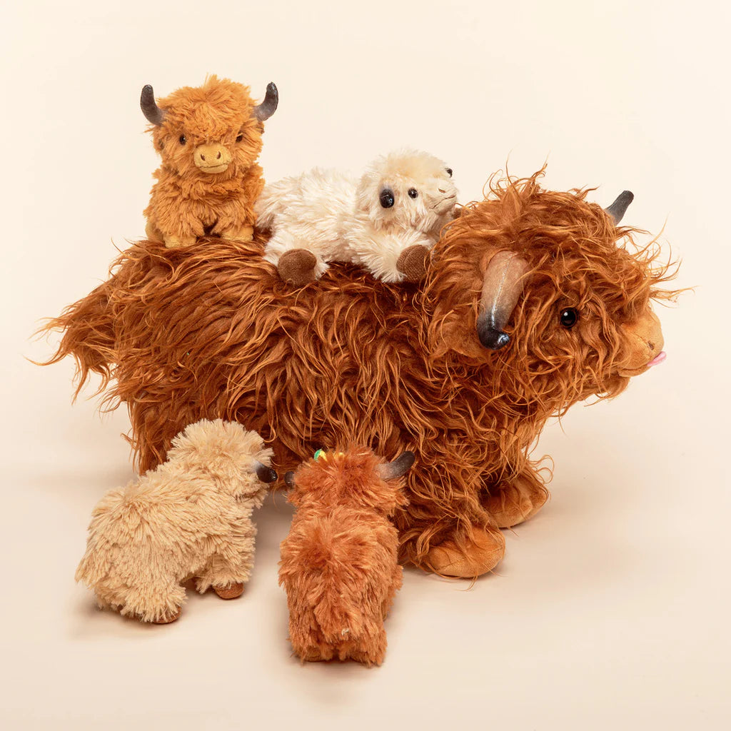 Mama Highland Cow & Her 4 Surprise Babies Plush Set 🐮💖