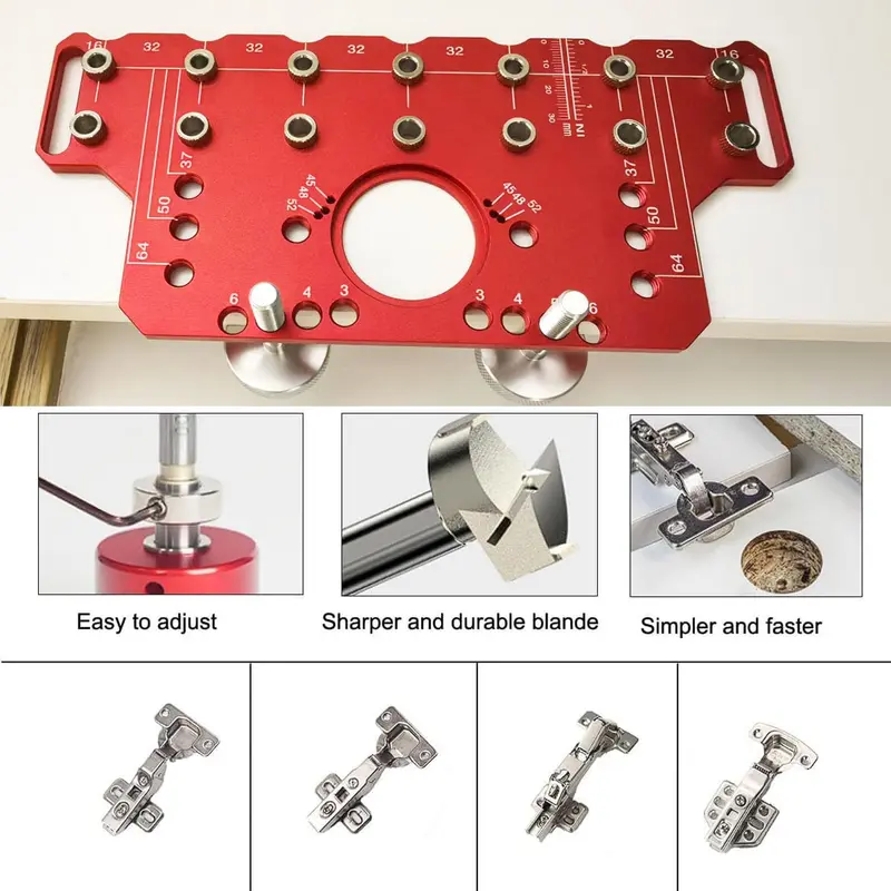 2-in-1 Shelf Pin & Hinge Jig – Self-Clamping Drill Guide for Cabinet Hardware 🔧🪚📏