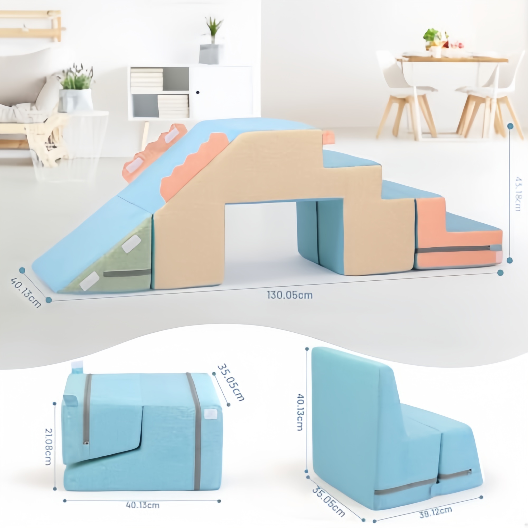 4-in-1 Soft Foam Climbing Blocks for Kids – Indoor Climbing, Crawling & Creative Play 🧸