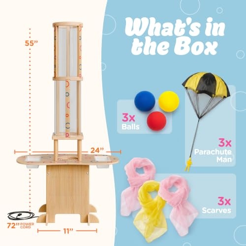 Kids' Wind Tunnel Science Toy, Wooden Airflow Explorer & Hands-On STEM Experiment Set