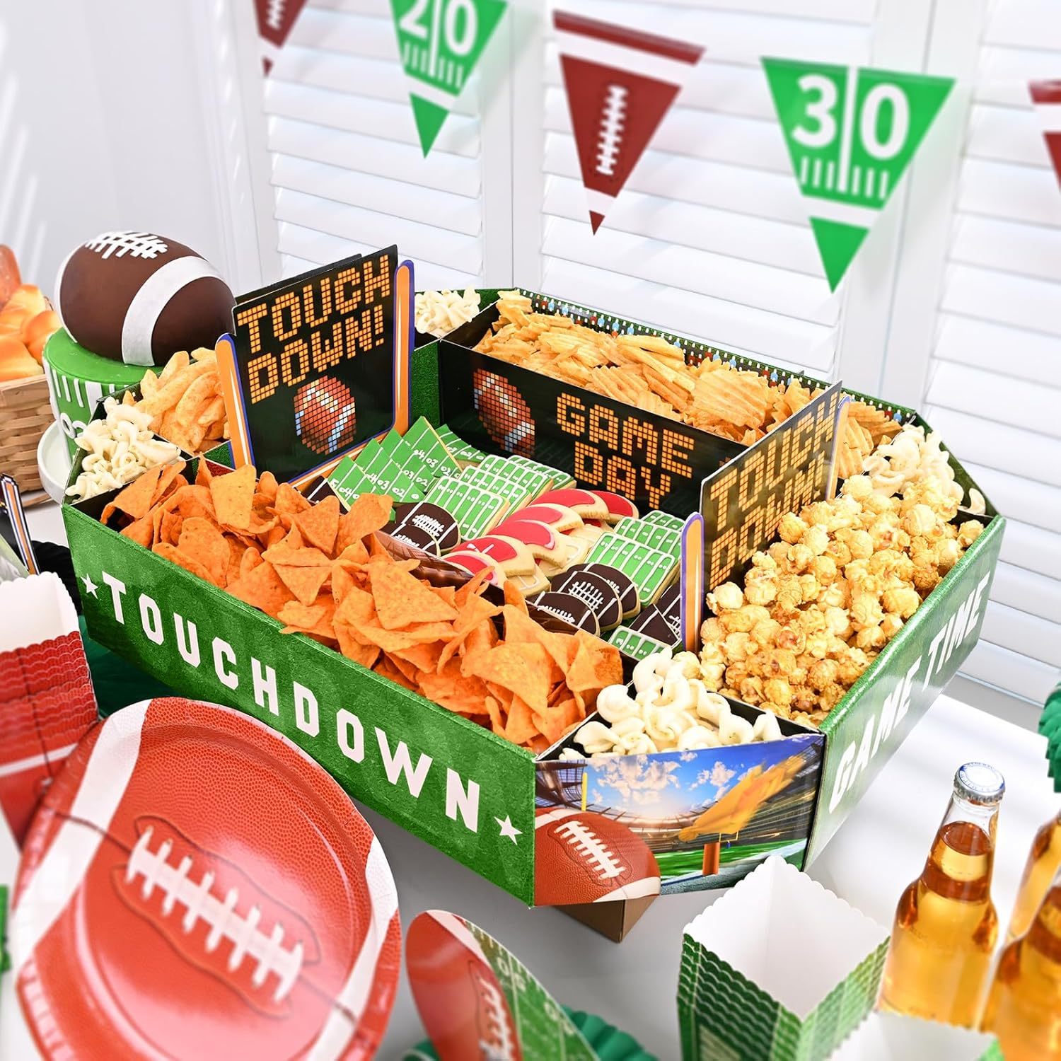 All-in-One Football Snack Stadium | Ultimate Game Day Serving Tray Set 🏈🎉