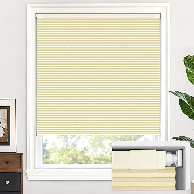 Cordless honeycomb blinds can be installed without tools or drilling