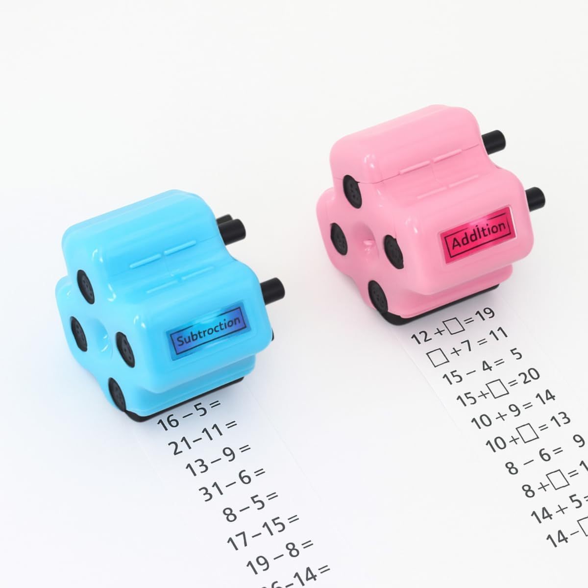 4-in-1 Math Roller Stamp – Addition, Subtraction, Multiplication & Fill-in Practice Tool