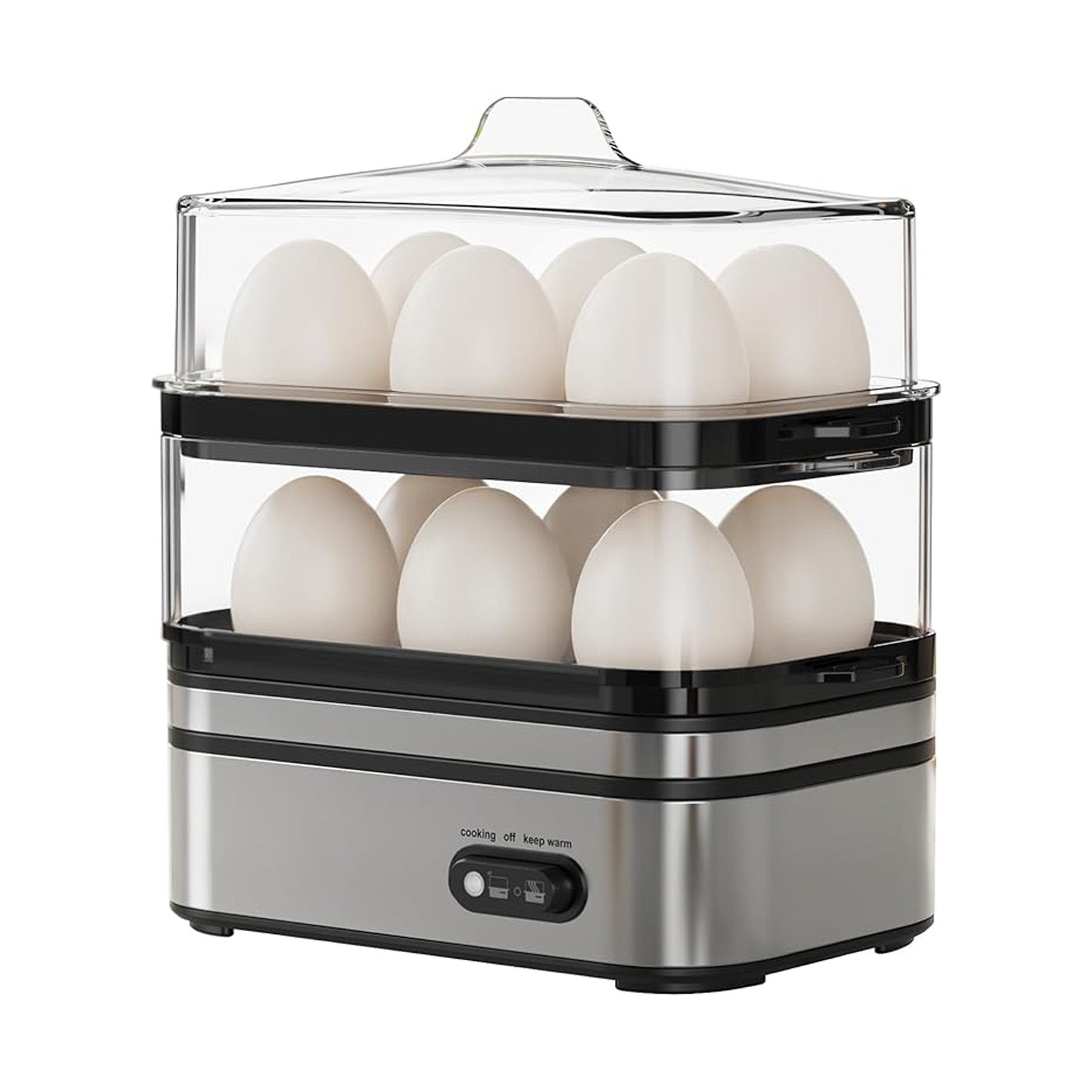Electric rapid egg cooker, 12-egg capacity