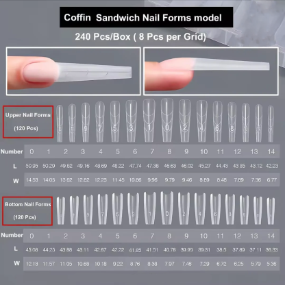 Dual-Head Nail Extension Tips | Reusable Sandwich Dual Mode for Perfect Nail Extensions