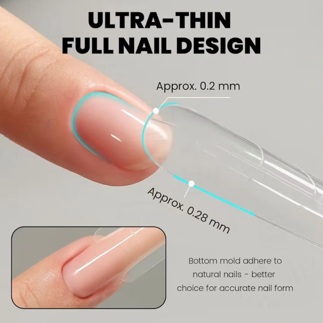 Dual-Head Nail Extension Tips | Reusable Sandwich Dual Mode for Perfect Nail Extensions