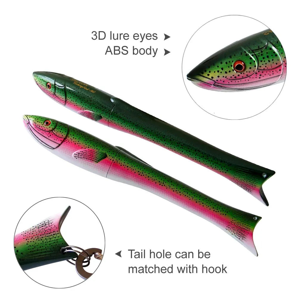 Fish-shaped telescopic fishing rod is small and convenient