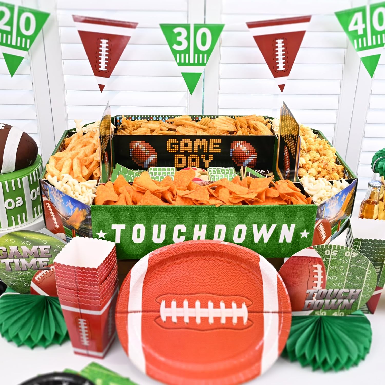 All-in-One Football Snack Stadium | Ultimate Game Day Serving Tray Set 🏈🎉
