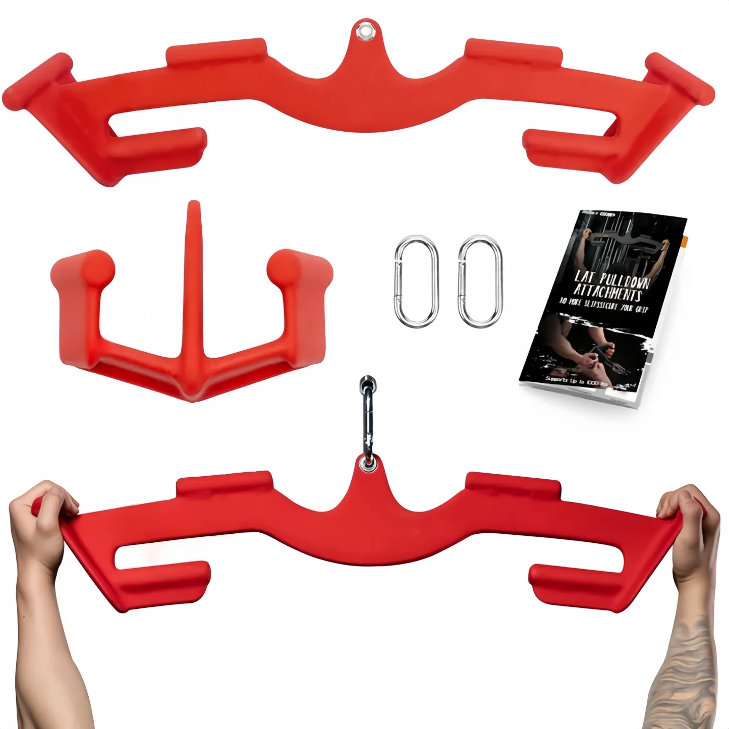 Lat Pull-Down Triangle Bar – 8-Grip Cable Attachment for Back Training 💪🔻🏋️