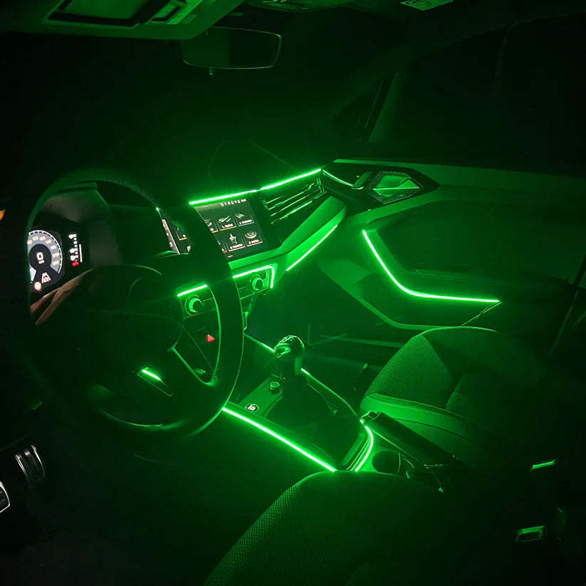 Ambient Glow Car Light Strips – Customizable Multicolor LED Kit