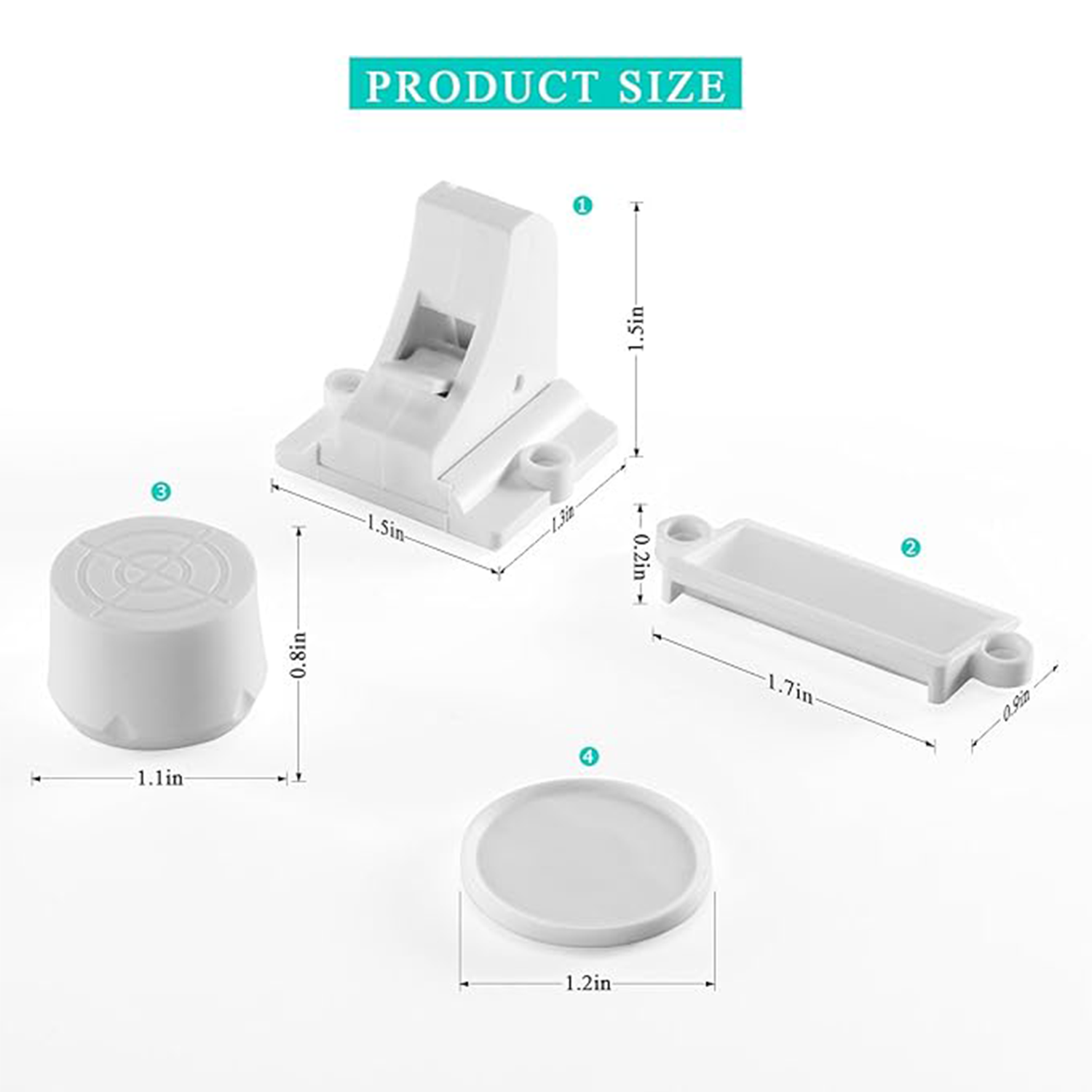 Adhesive baby safety cabinet door and drawer latches