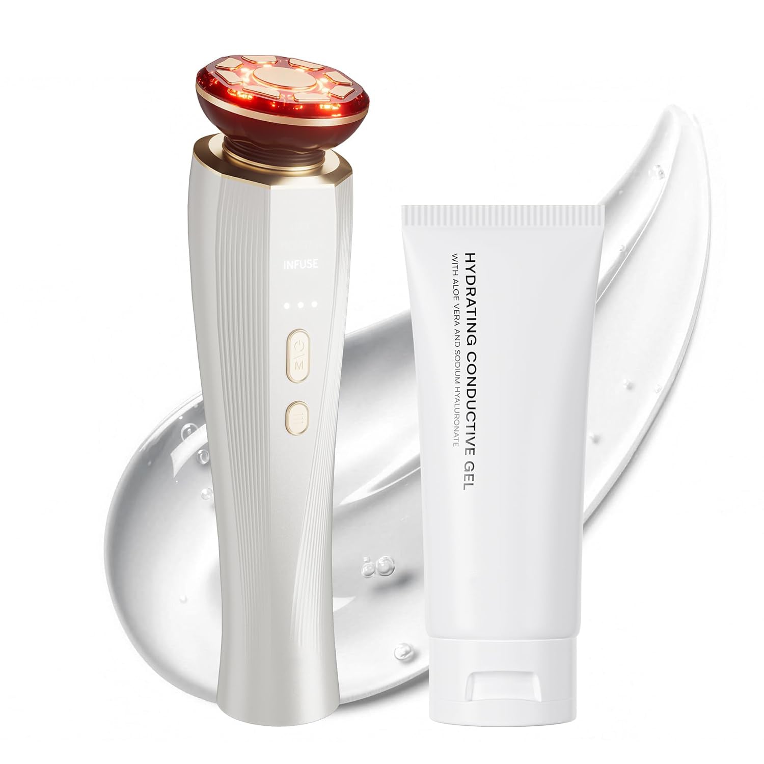 3-in-1 Skin Tightening Device – Facial Massager with Red Light Therapy