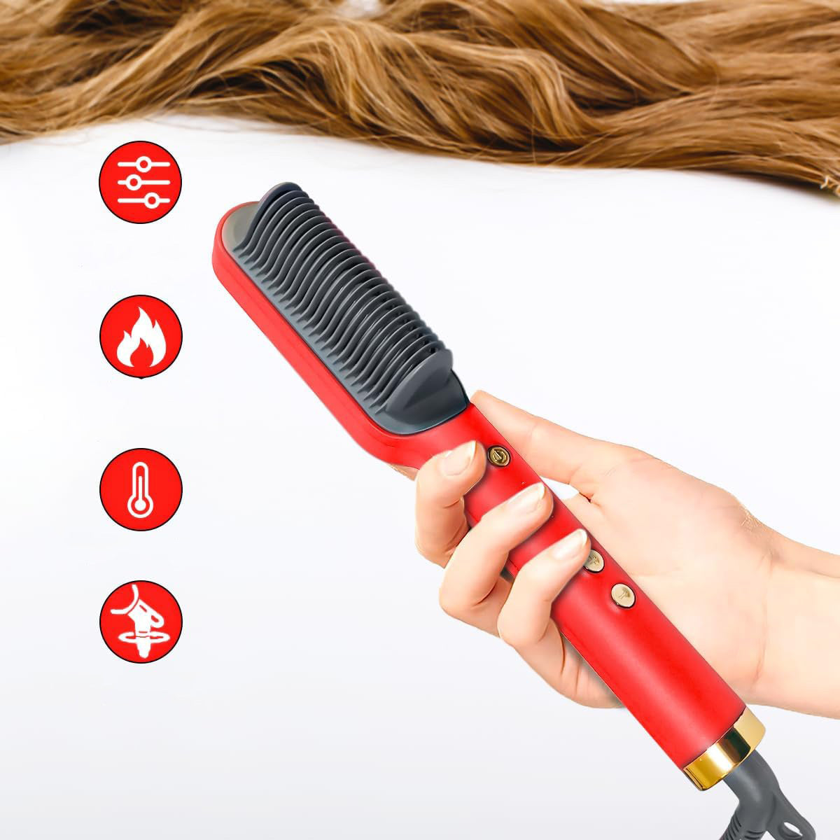 Ceramic Panel Electric Hair Straightener – Fast Heating, Professional Hair Care Straightening Comb