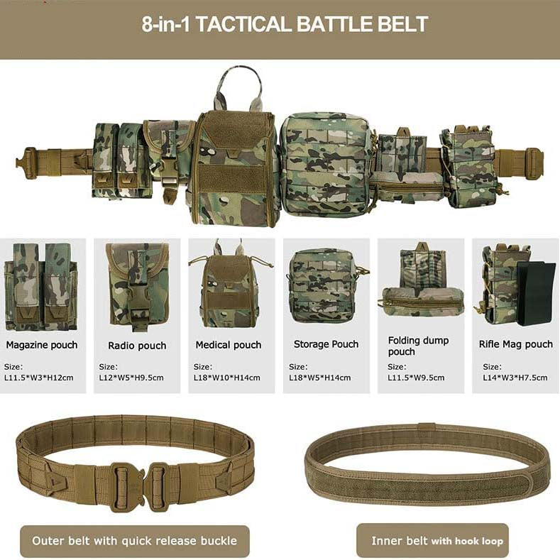 Tactical Belt — Law Enforcement Duty Belt (Includes Pouches)