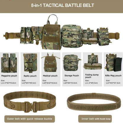 Tactical Belt — Law Enforcement Duty Belt (Includes Pouches)