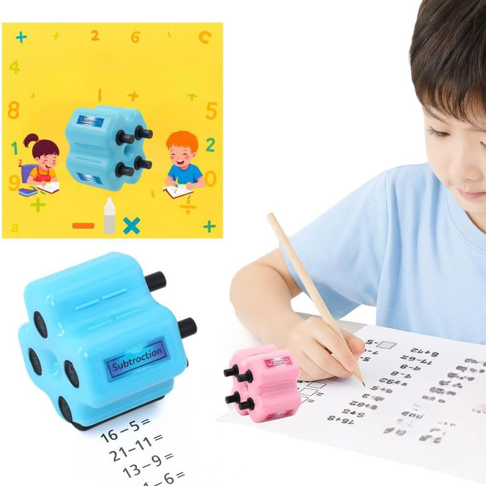 4-in-1 Math Roller Stamp – Addition, Subtraction, Multiplication & Fill-in Practice Tool