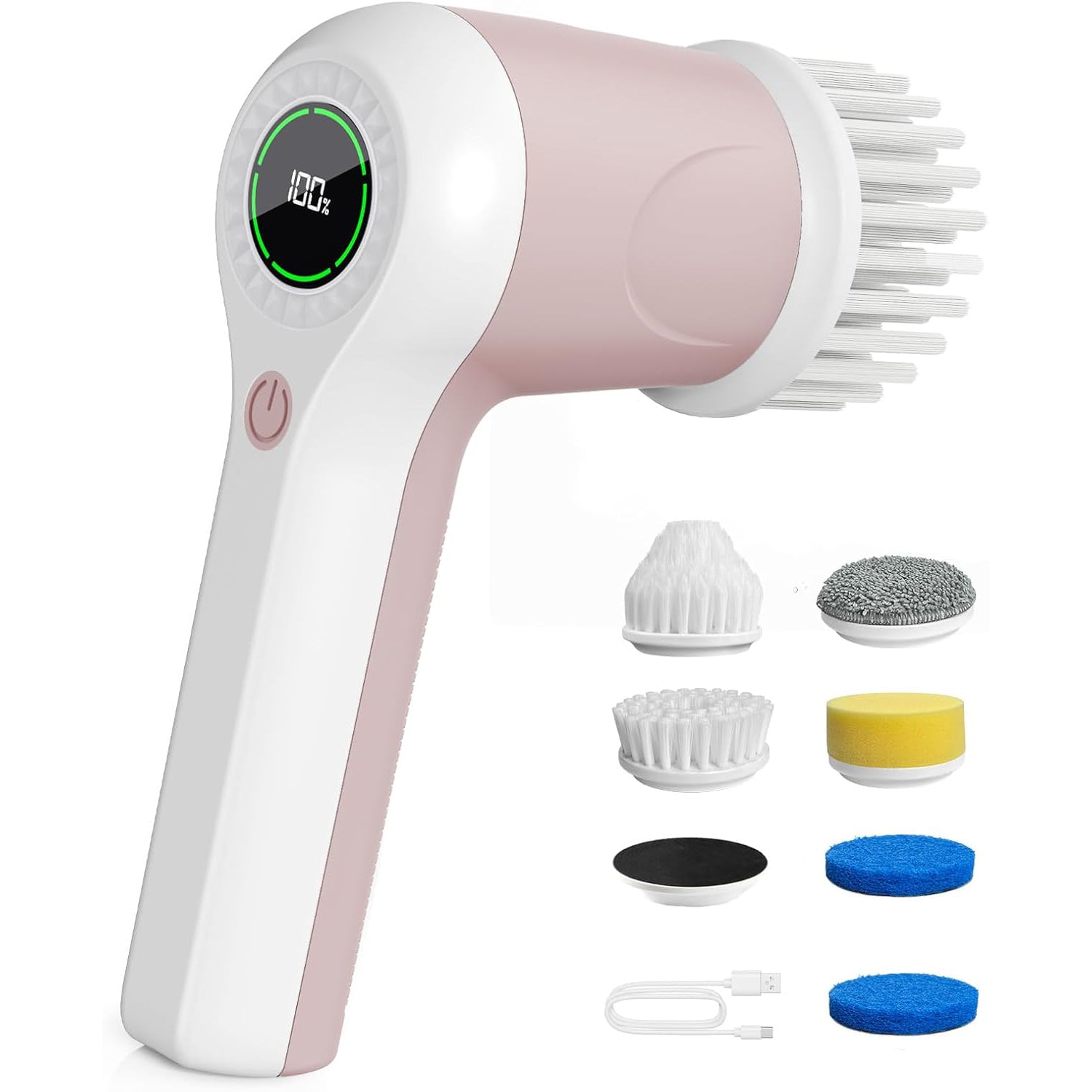 Electric Spin Scrubber – Cordless Shower Scrubber with Battery Level Display