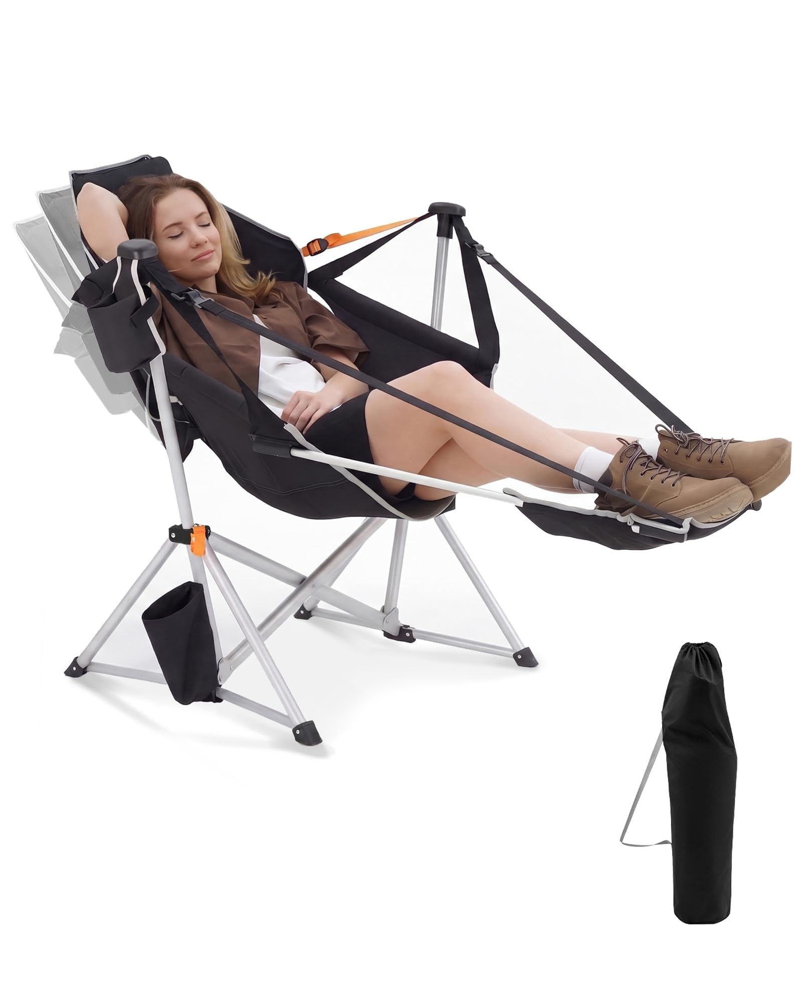 Hammock Camping Chair with Removable Footrest – Folding Rocking Chair