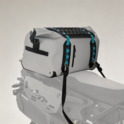 50L Waterproof Motorcycle Adventure Drypack – Rack-Free Pillion Mount, Self-Locking Straps, MOLLE-Ready Tail Bag for Touring & Off-Road
