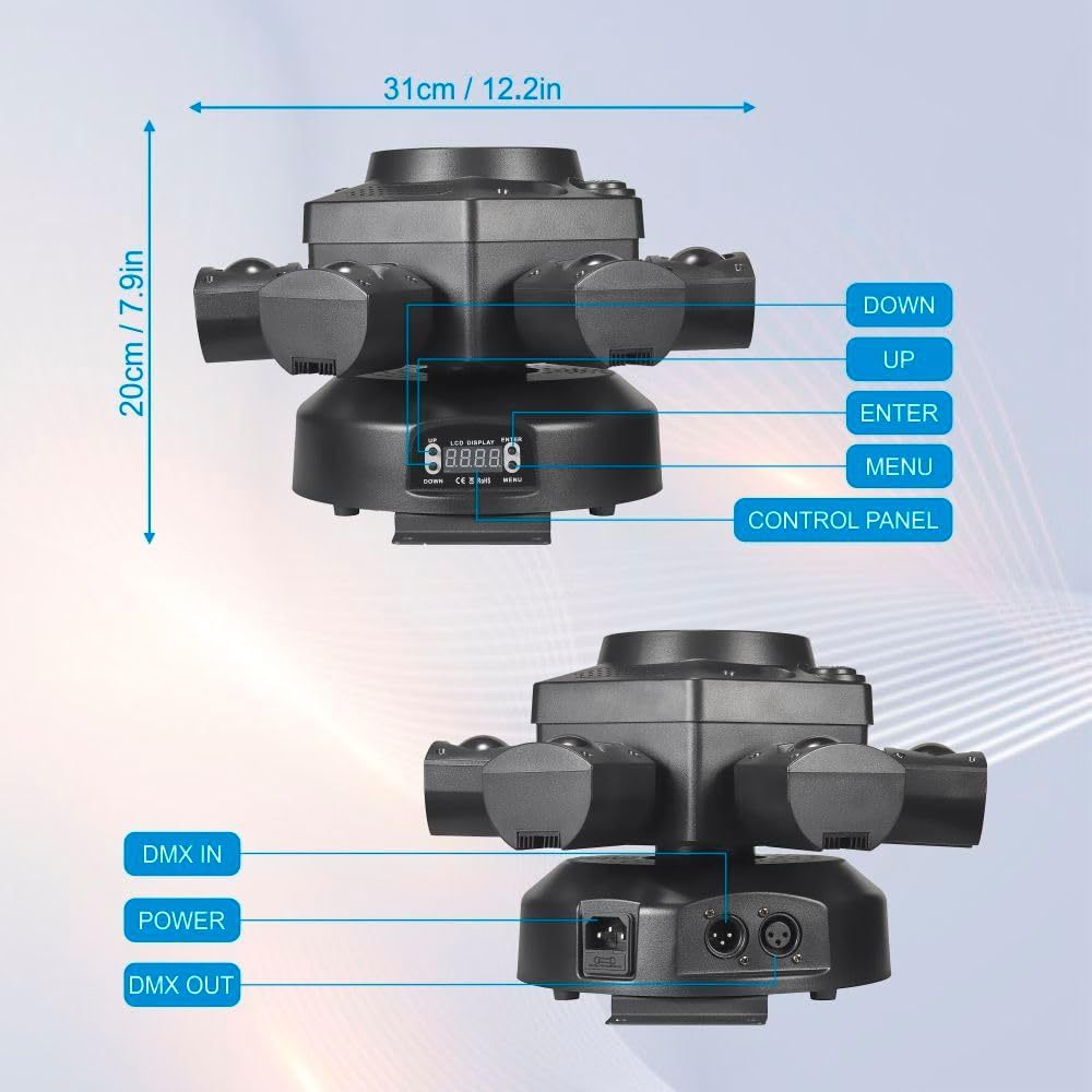 🎧 Ultimate 4-in-1 Moving Head DJ Light | 150W RGBW 6 Arms & Bee-Eyes Effect | Stage Lighting for Parties, Weddings & Clubs