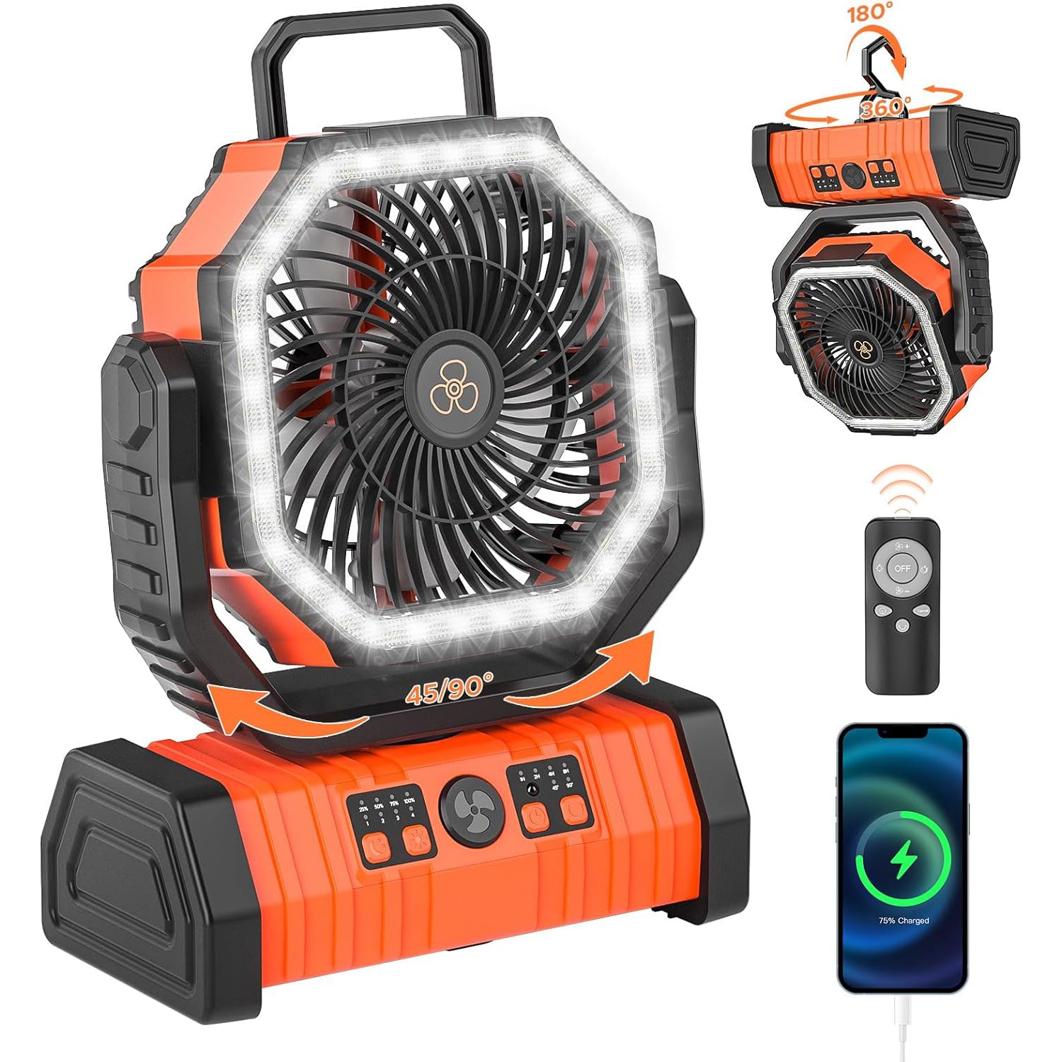 Rechargeable camping fan