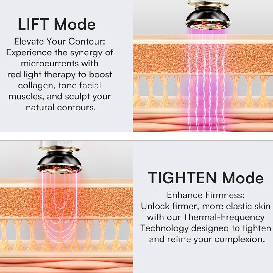 3-in-1 Skin Tightening Device – Facial Massager with Red Light Therapy