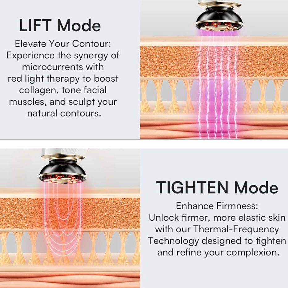 3-in-1 Skin Tightening Device – Facial Massager with Red Light Therapy