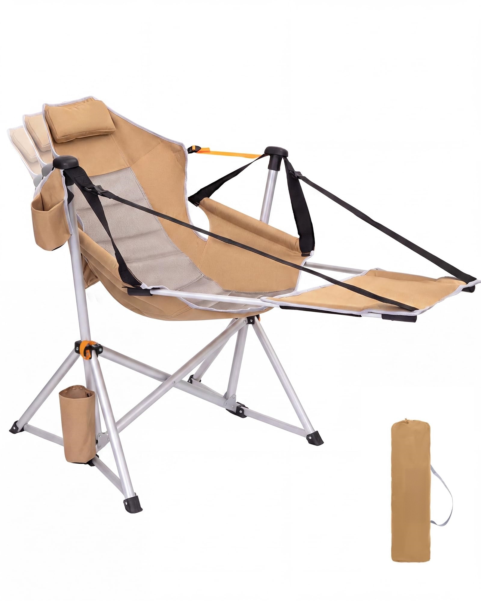 Hammock Camping Chair with Removable Footrest – Folding Rocking Chair