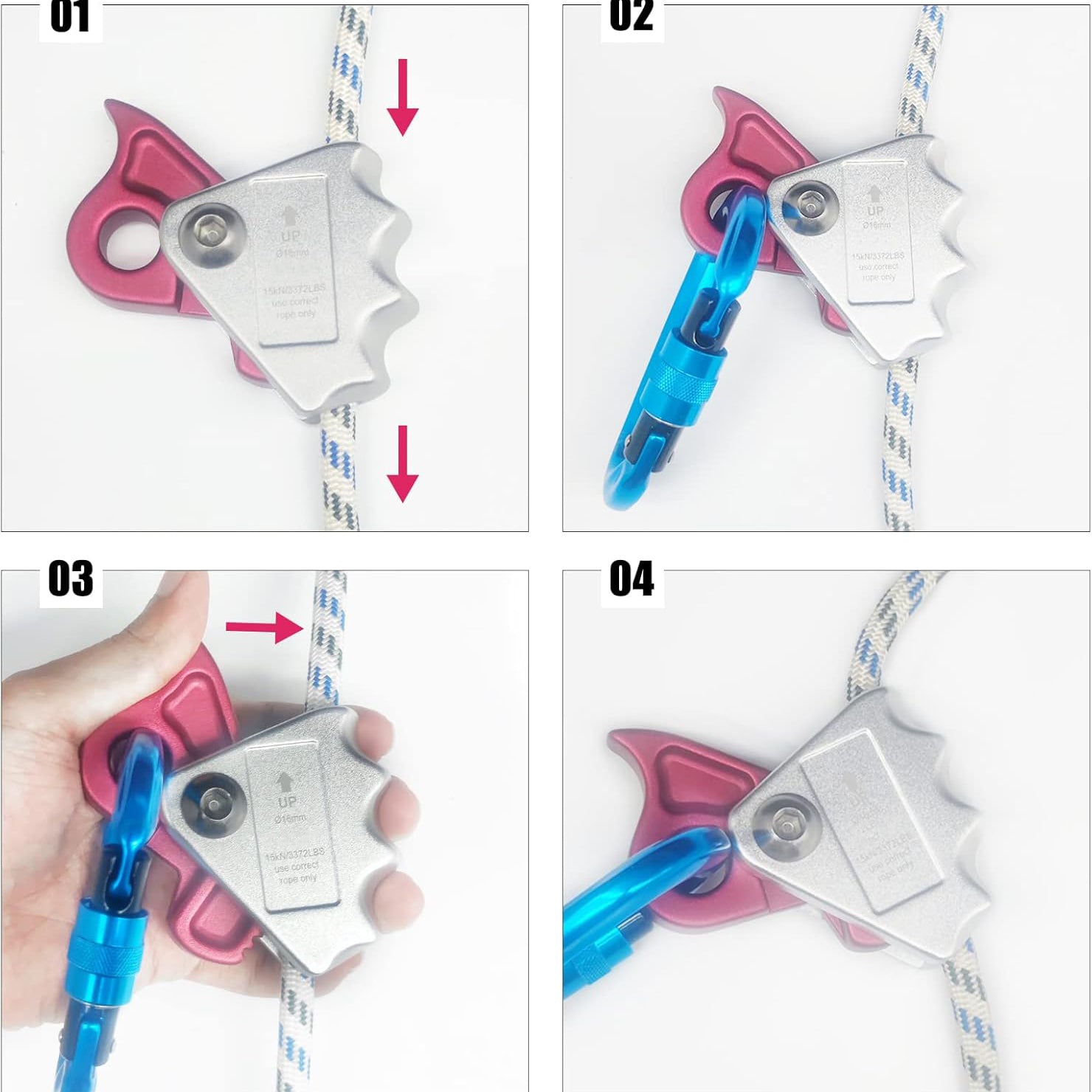 Rope Grip Ascender – Fall Protection Rope Clamp with Self-Locking