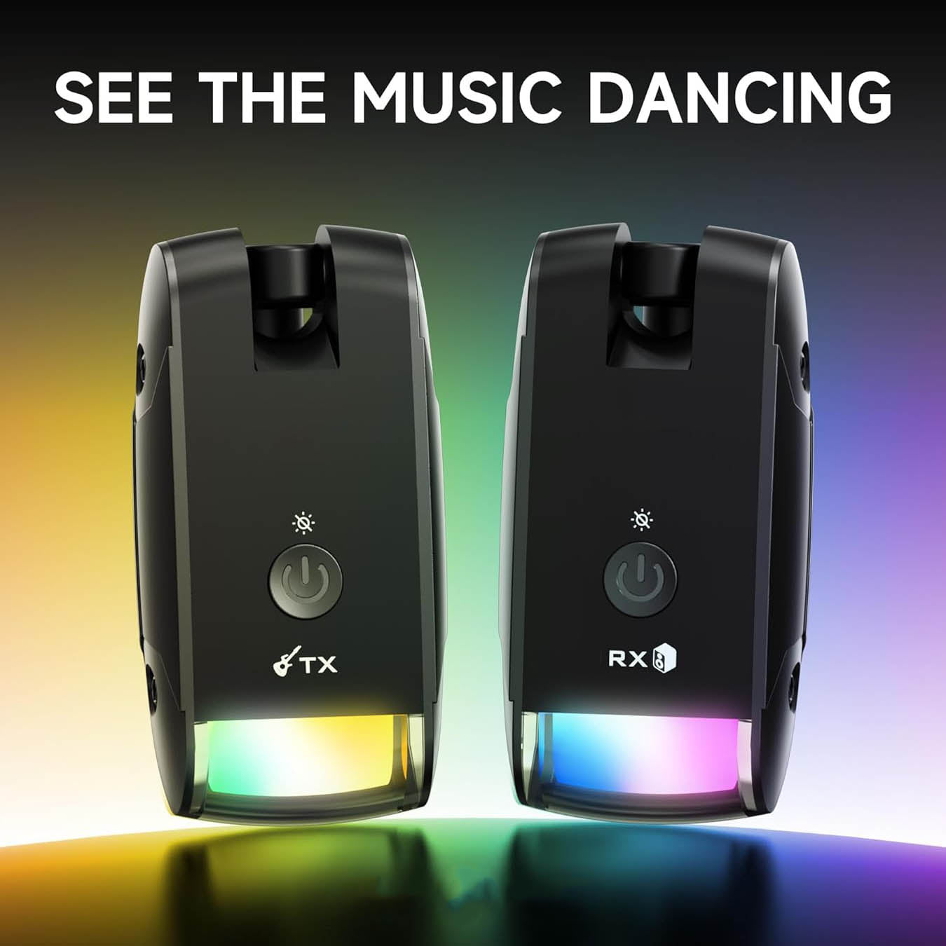 Upgraded RGB Wireless Guitar System – 230ft Transmission