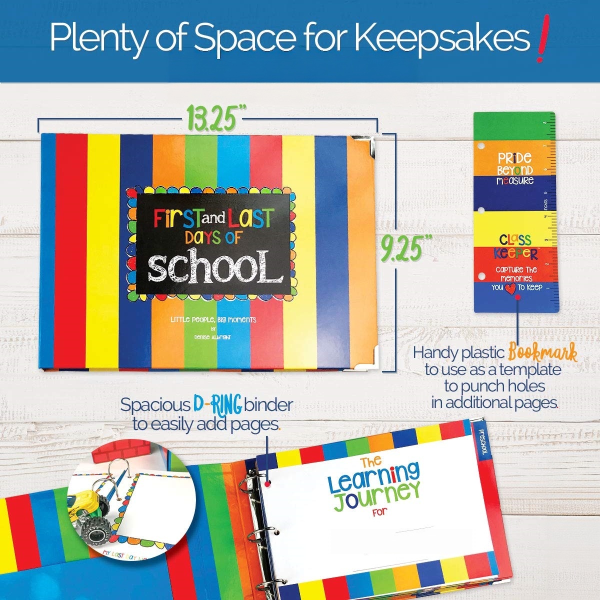 School Memory Book & First/Last Day Photo Signs – Keepsake Binder for Preschool to College