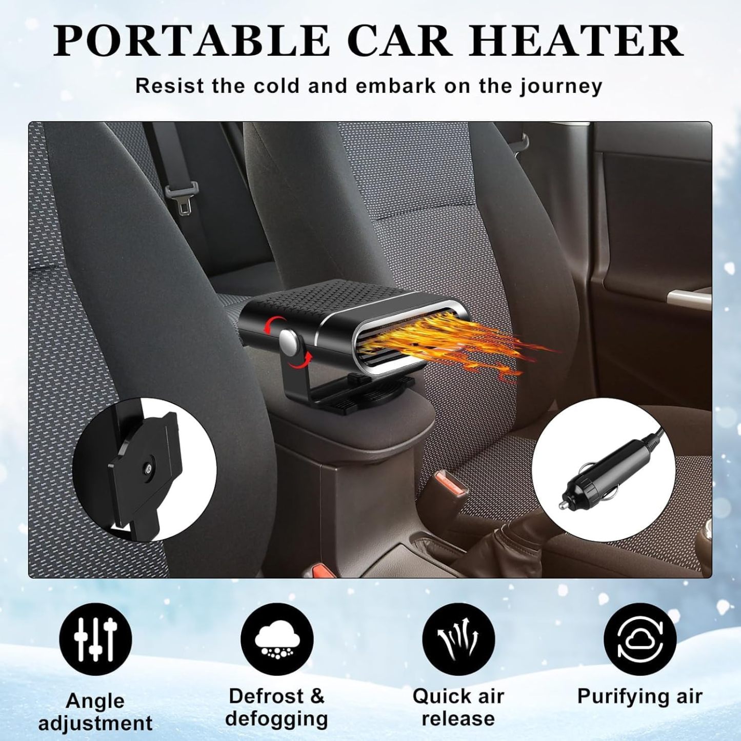 12V/24V 200W Car Portable 4-in-1 Heater/Cooler/Dryer