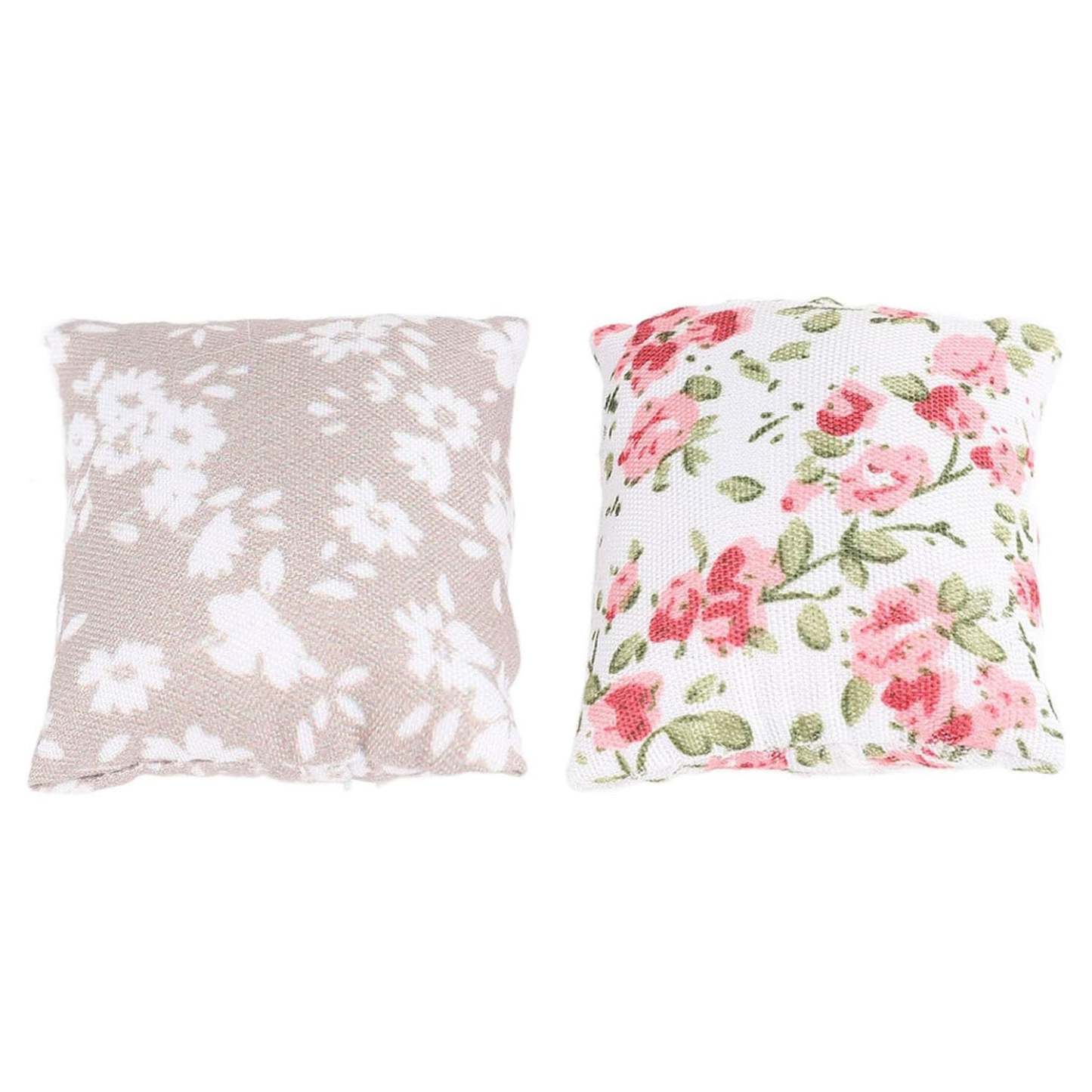 Mini Bookshelf for Anxiety Relief | Wooden Handmade Dollhouse Bookshelf with 2 Pillow Decorations