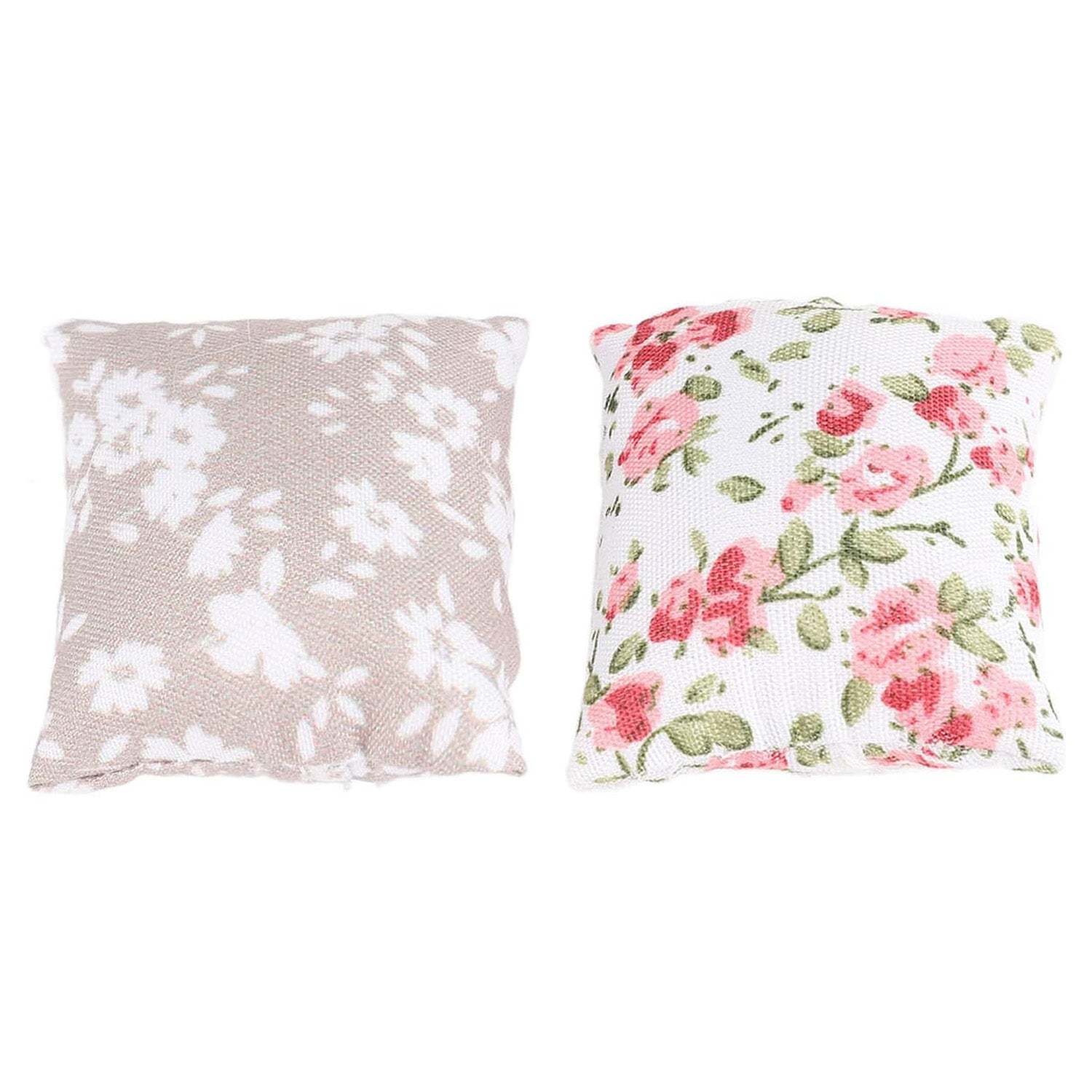 Mini Bookshelf for Anxiety Relief | Wooden Handmade Dollhouse Bookshelf with 2 Pillow Decorations