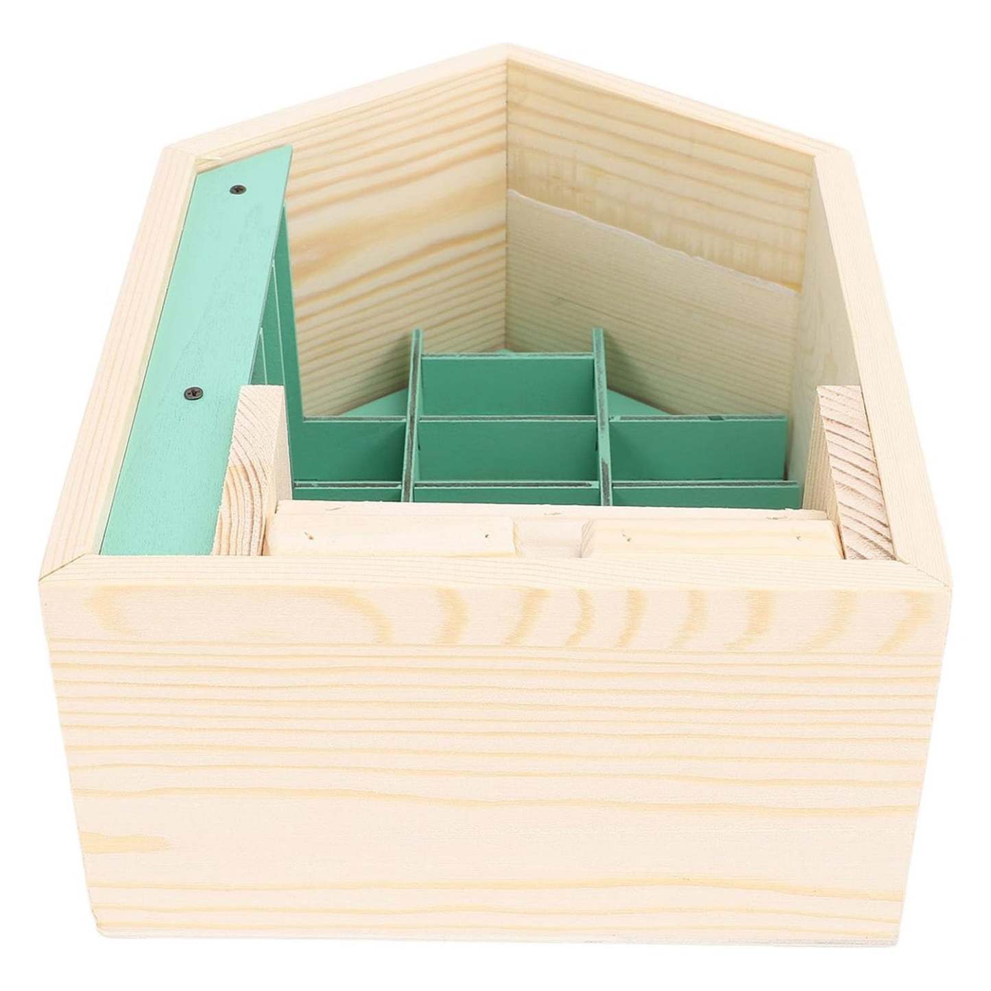 Mini Bookshelf for Anxiety Relief | Wooden Handmade Dollhouse Bookshelf with 2 Pillow Decorations