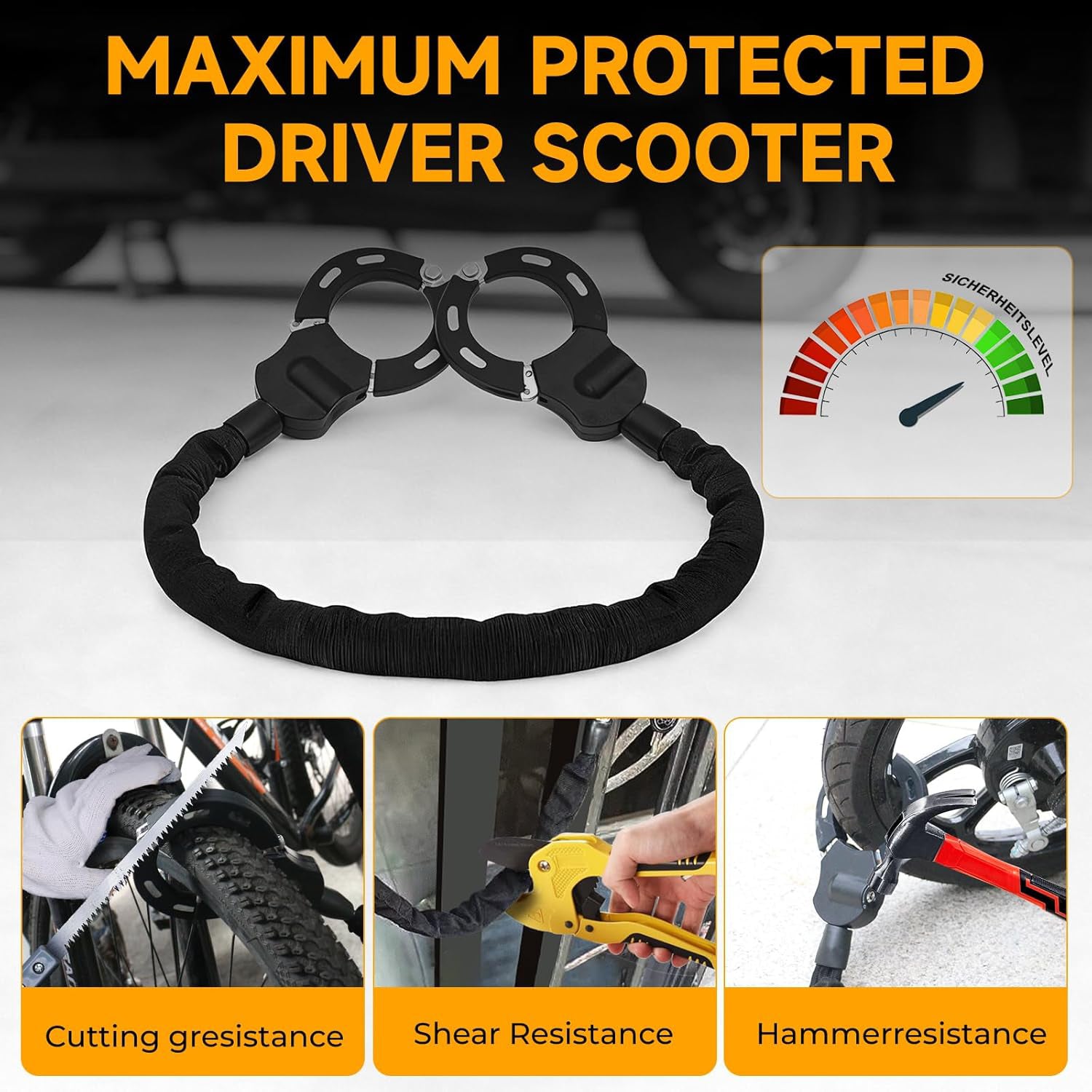 Scooter Lock – Heavy-Duty Anti-Theft Electric Scooter Lock with Storage Bag
